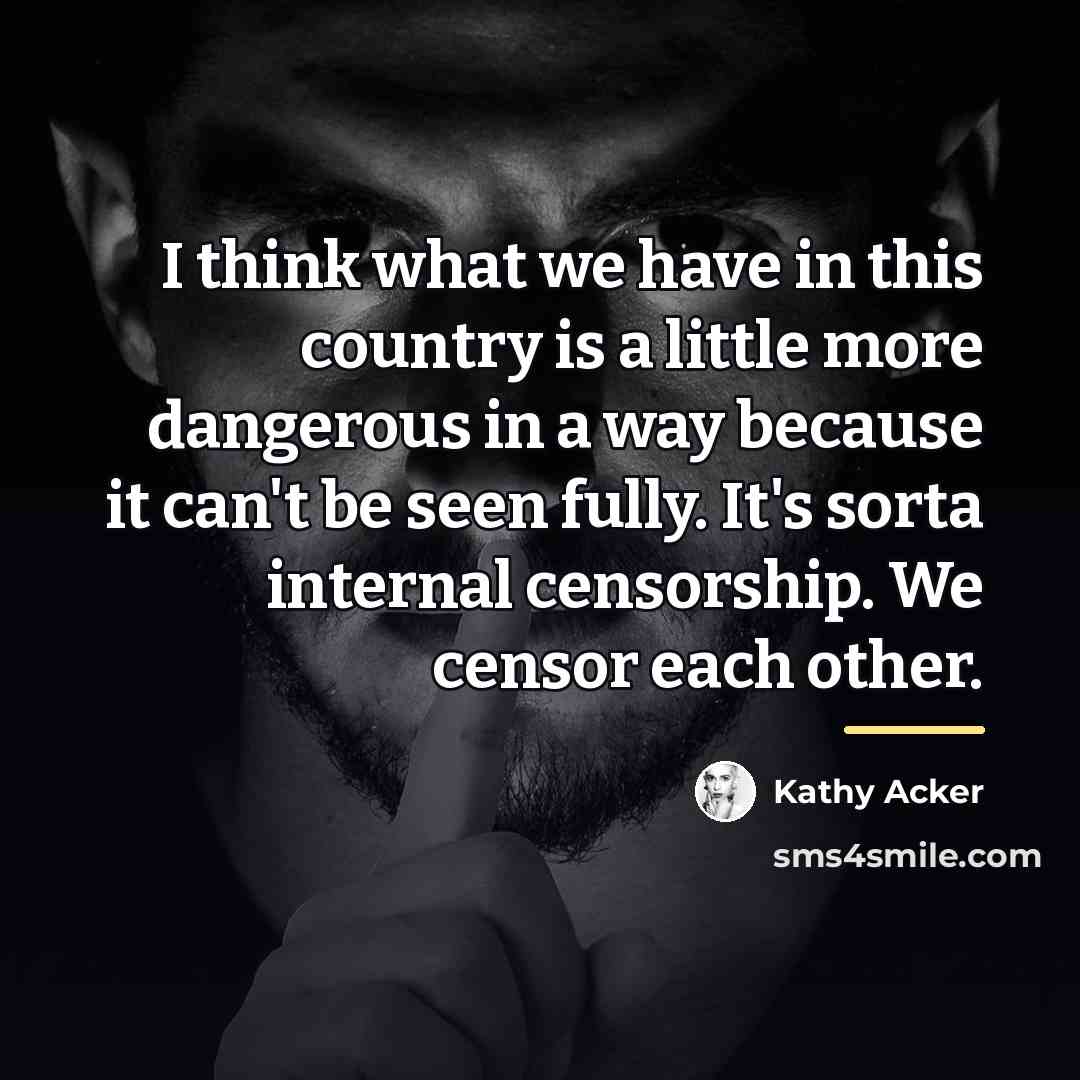 “I think what we have in this country is a…” quote by Kathy Acker