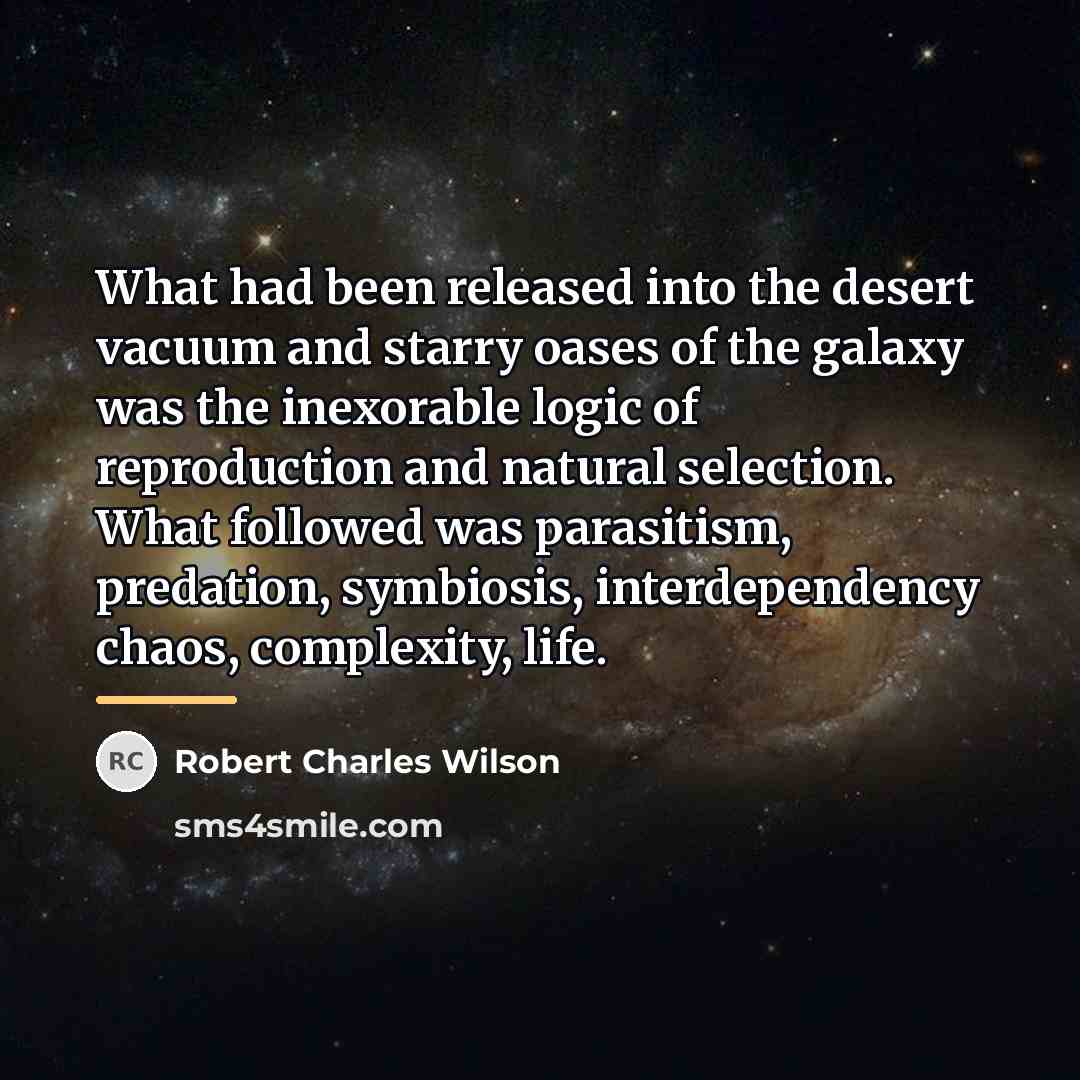 “What had been released into the desert vacuum and starry…” quote by Robert Charles Wilson