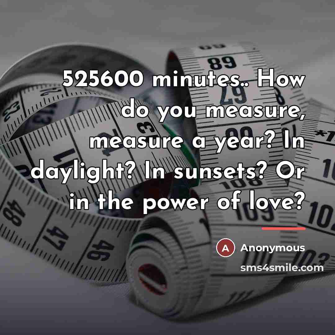 “525600 minutes.. How do you measure, measure a year? In…” quote by Anonymous