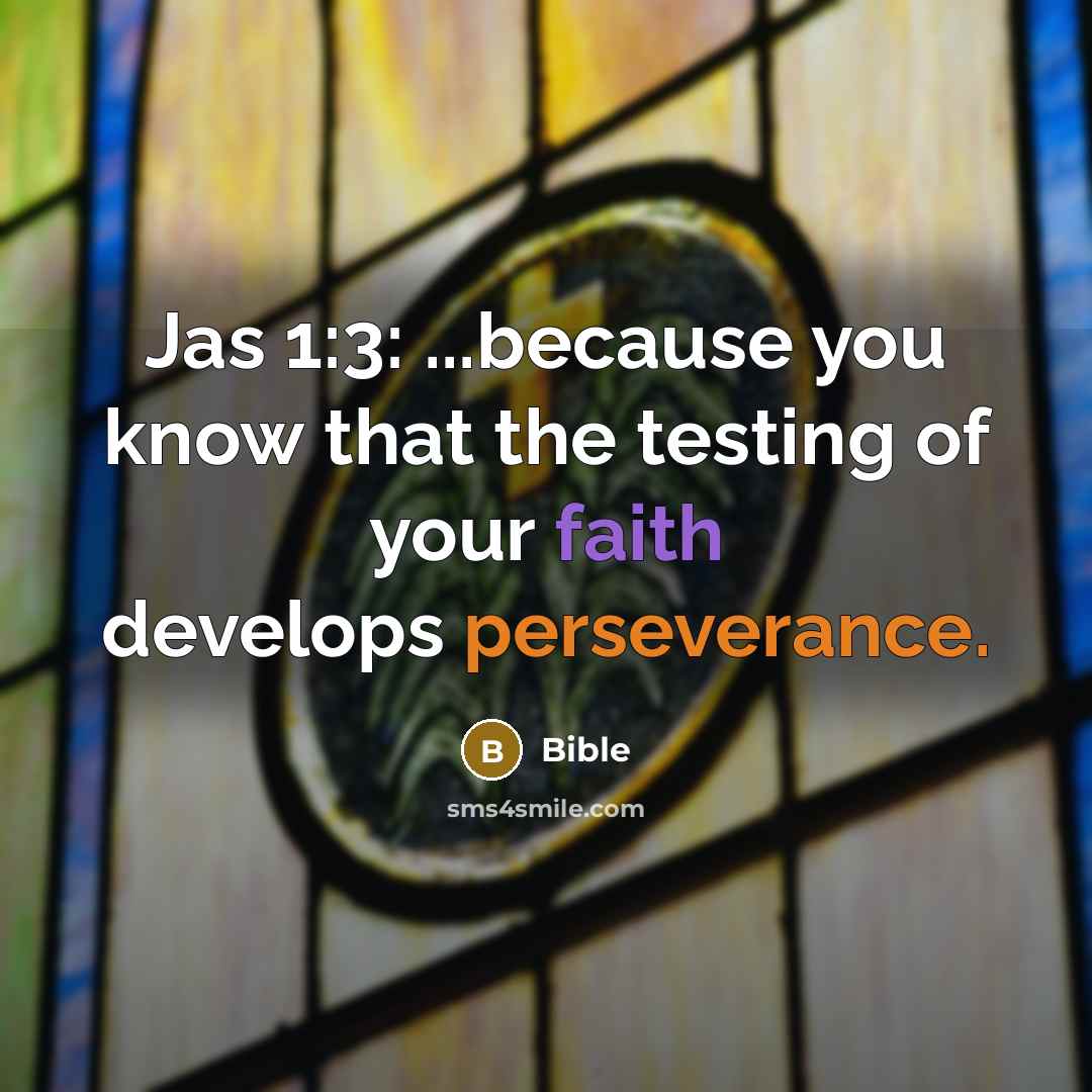 “Jas 1:3: ...because you know that the testing of your…” quote by Bible
