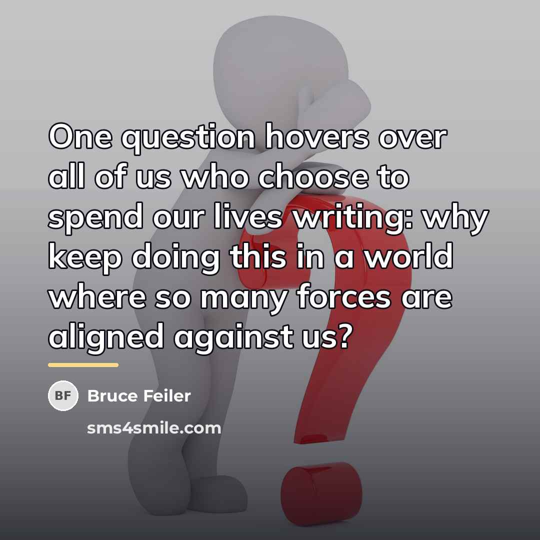 “One question hovers over all of us who choose to…” quote by Bruce Feiler