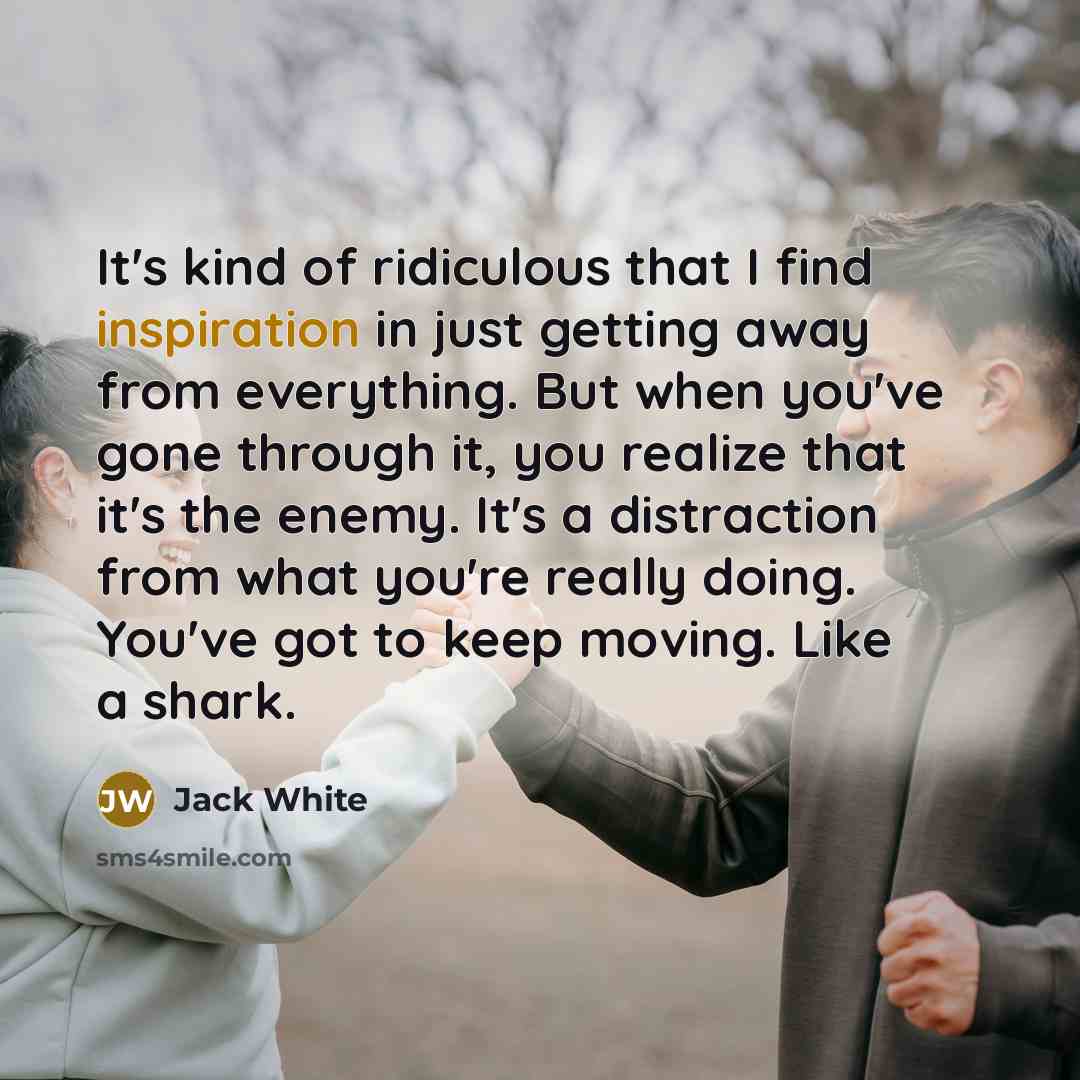 “It's kind of ridiculous that I find inspiration in just…” quote by Jack White