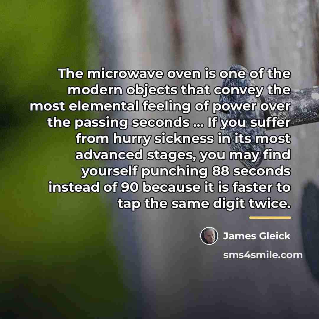 “The microwave oven is one of the modern objects that…” quote by James Gleick