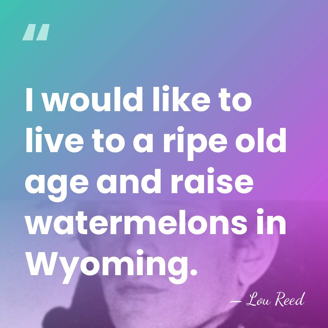I would like to live to a ripe old age and raise&hellip; - Lou Reed