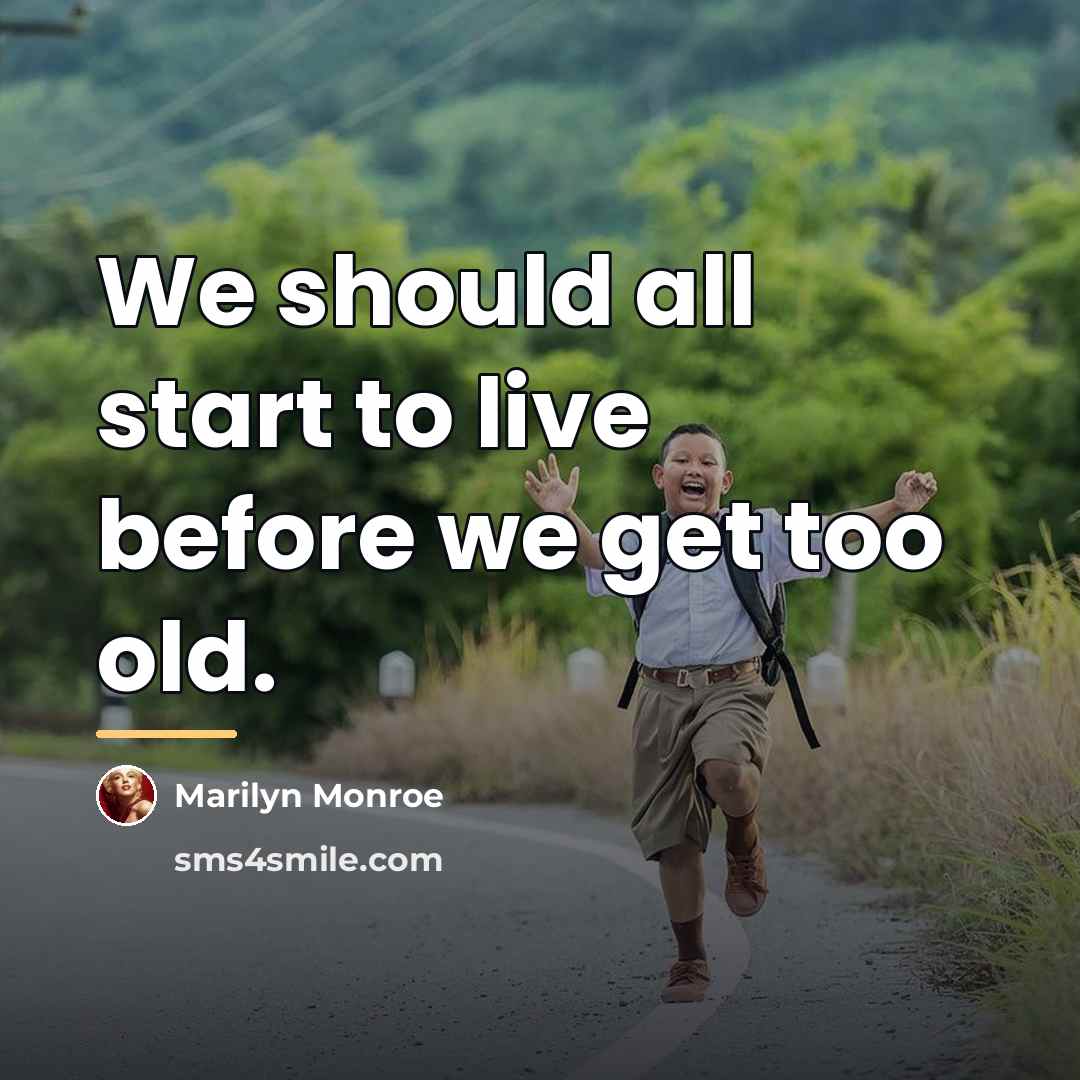 “We should all start to live before we get too…” quote by Marilyn Monroe