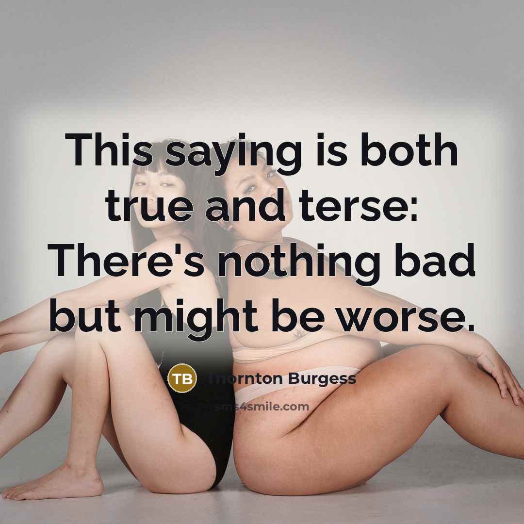 “This saying is both true and terse: There's nothing bad…” quote by Thornton Burgess