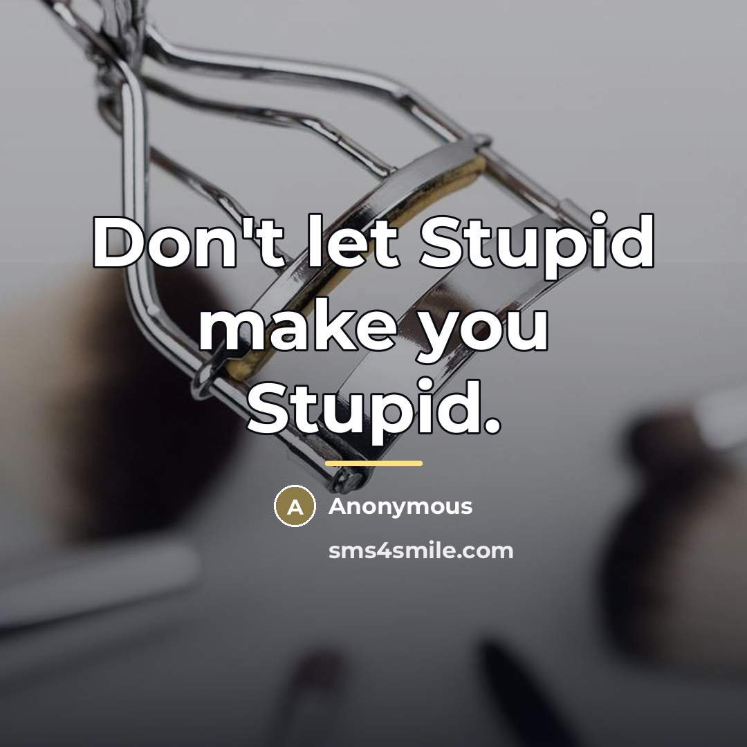 “Don't let Stupid make you Stupid.…” quote by Anonymous