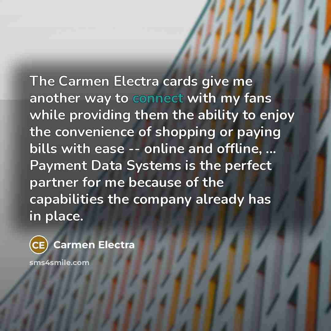 “The Carmen Electra cards give me another way to connect…” quote by Carmen Electra