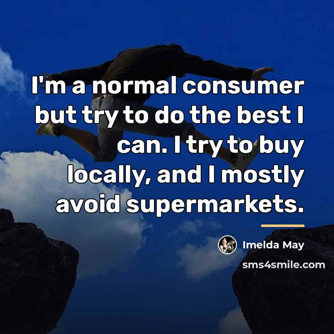 “I'm a normal consumer but try to do the best…” quote by Imelda May