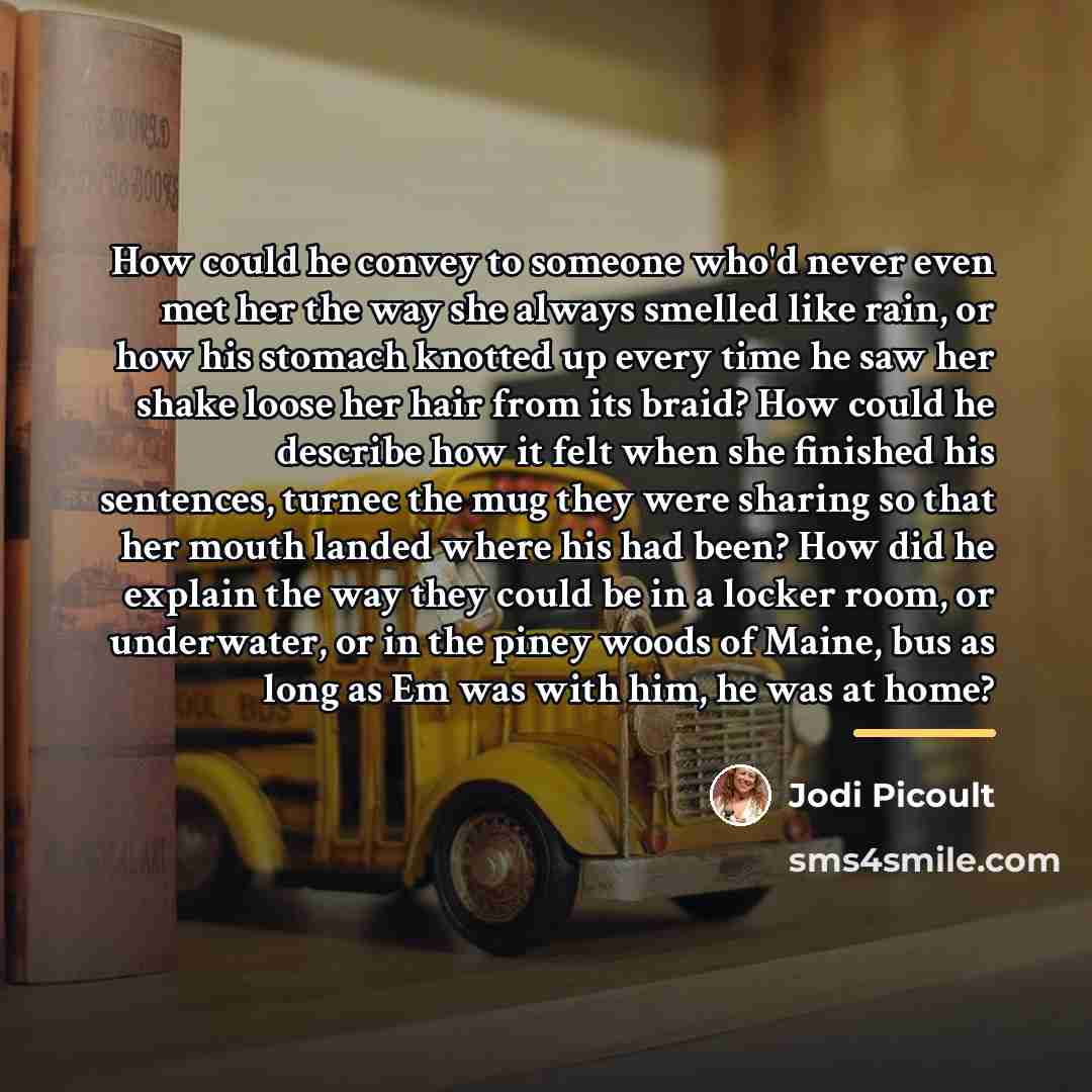 “How could he convey to someone who'd never even met…” quote by Jodi Picoult