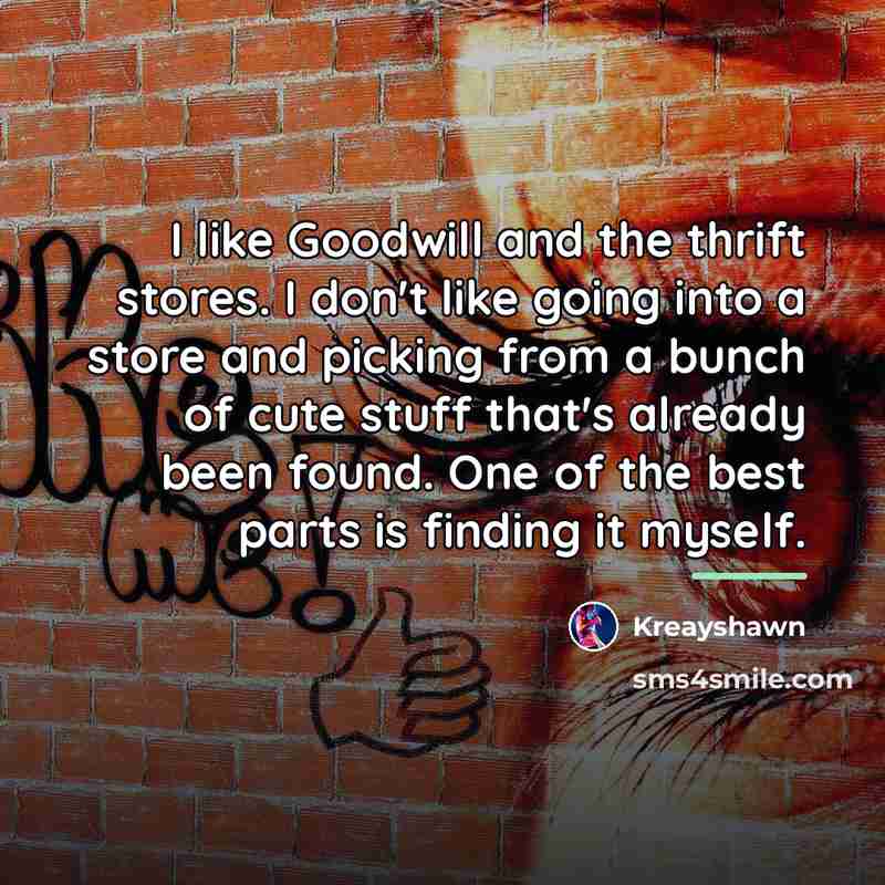 “I like Goodwill and the thrift stores. I don't like…” quote by Kreayshawn