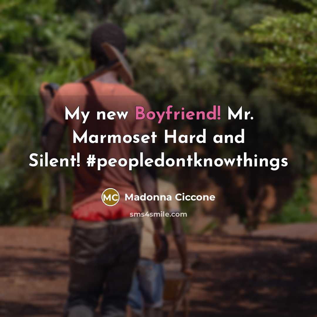“My new Boyfriend! Mr. Marmoset Hard and Silent! #peopledontknowthings” quote by Madonna Ciccone