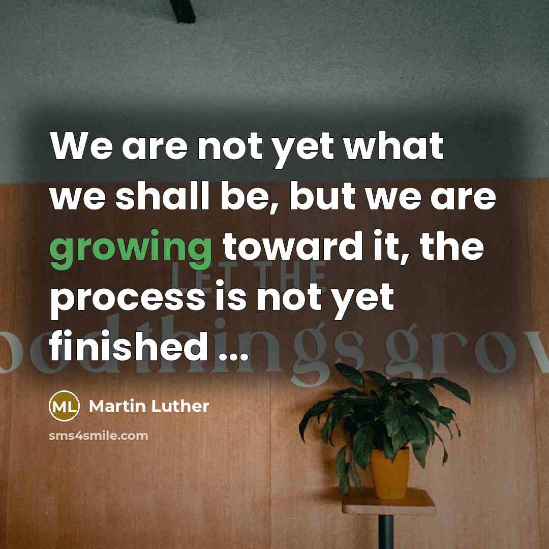 “We are not yet what we shall be, but we…” quote by Martin Luther