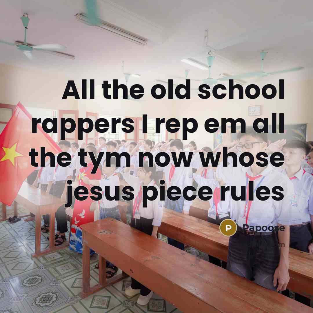 “All the old school rappers I rep em all the tym now whose jesus piece rules” quote by Papoose