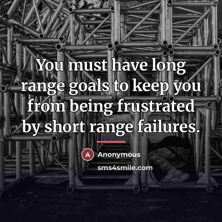 “You must have long range goals to keep you from…” quote by Charles Noble