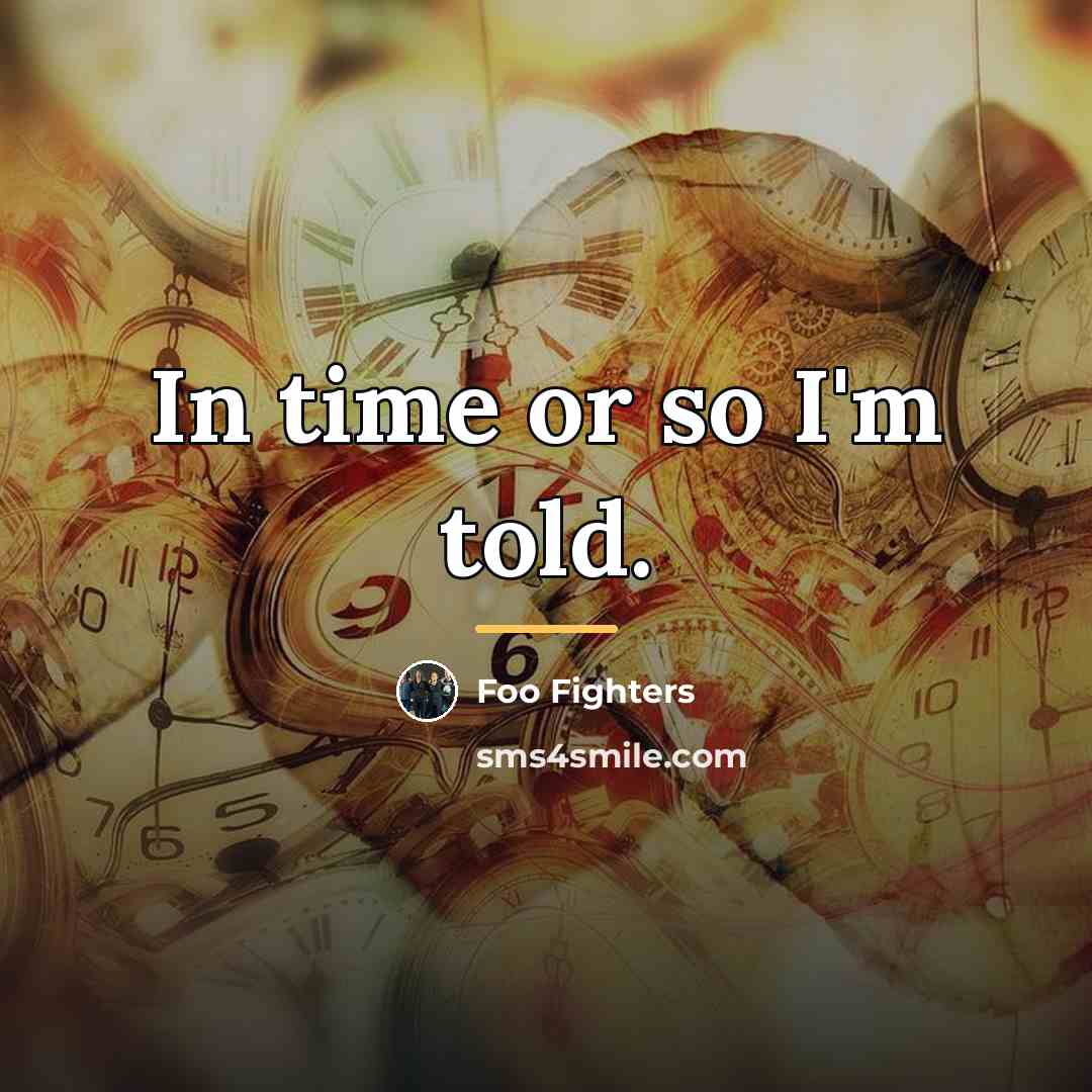 “In time or so I'm told.…” quote by Foo Fighters
