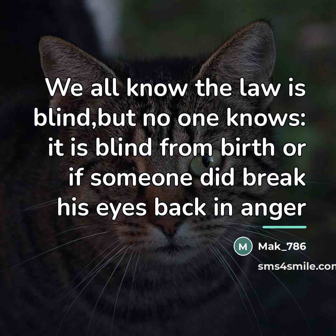 “We all know the law is blind,but no one knows:…” quote by Mak_786