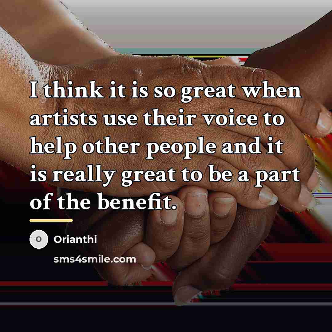 “I think it is so great when artists use their…” quote by Orianthi