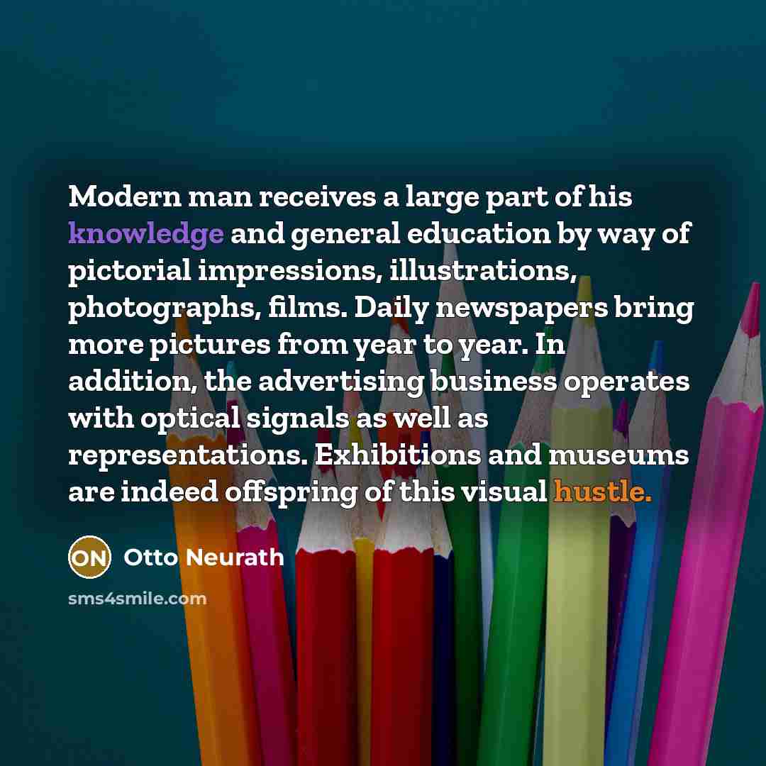 “Modern man receives a large part of his knowledge and…” quote by Otto Neurath