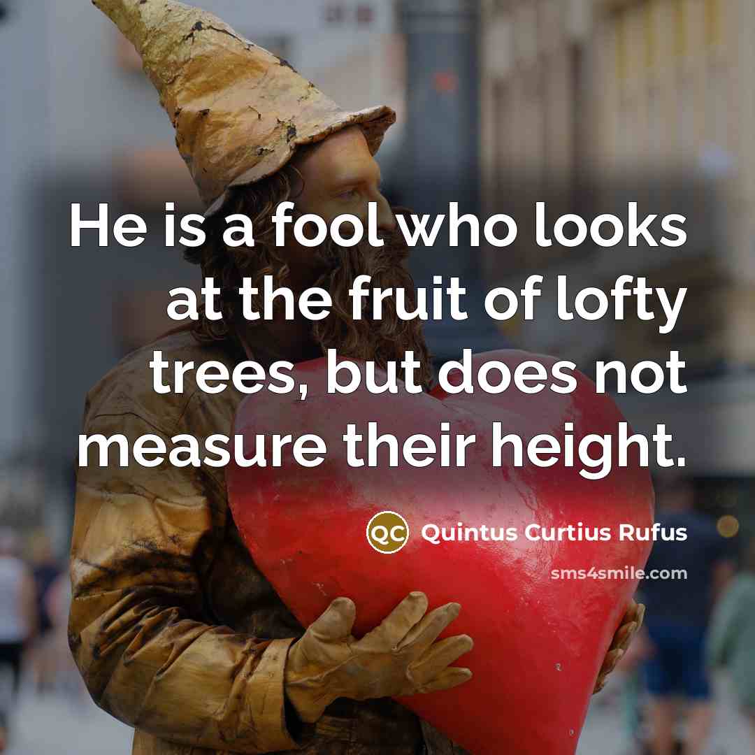 “He is a fool who looks at the fruit of…” quote by Quintus Curtius Rufus