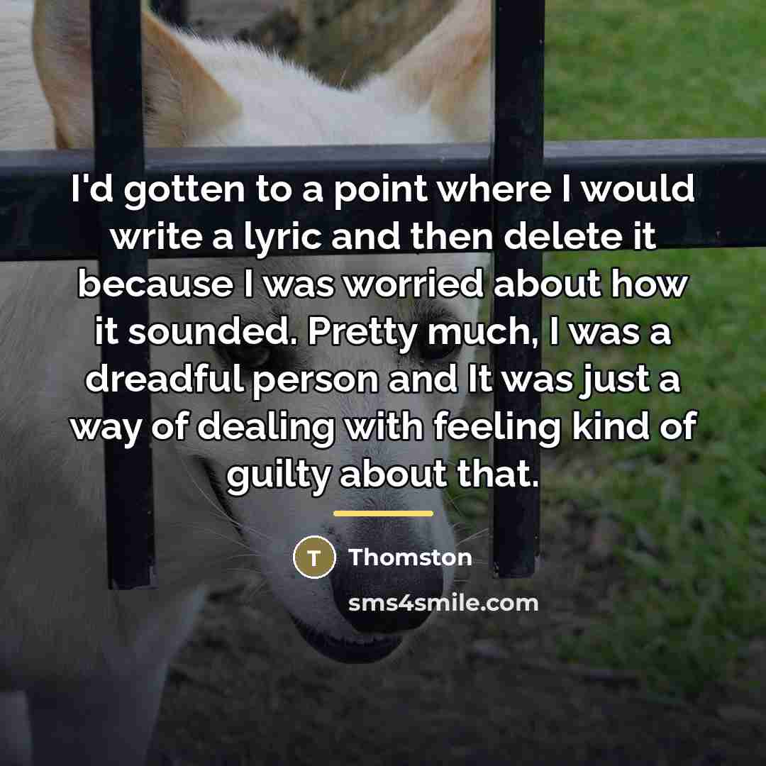 “I'd gotten to a point where I would write a…” quote by Thomston