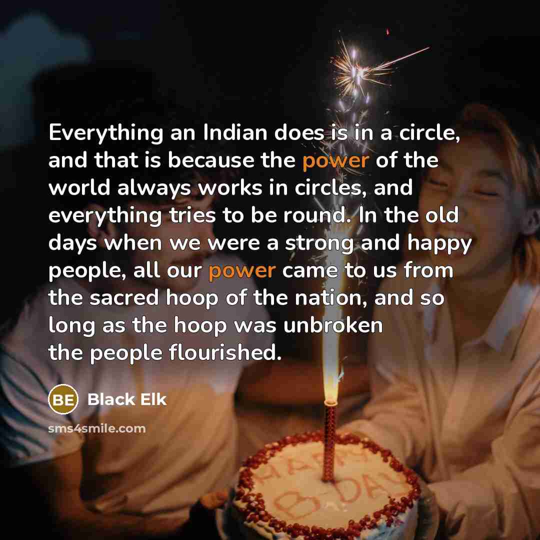 “Everything an Indian does is in a circle, and that…” quote by Black Elk