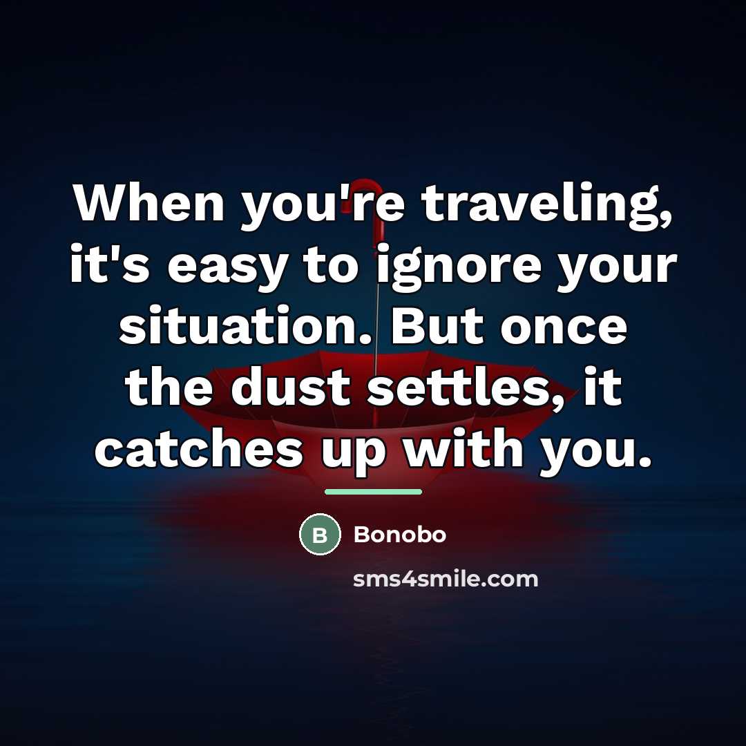 “When you're traveling, it's easy to ignore your situation. But…” quote by Bonobo