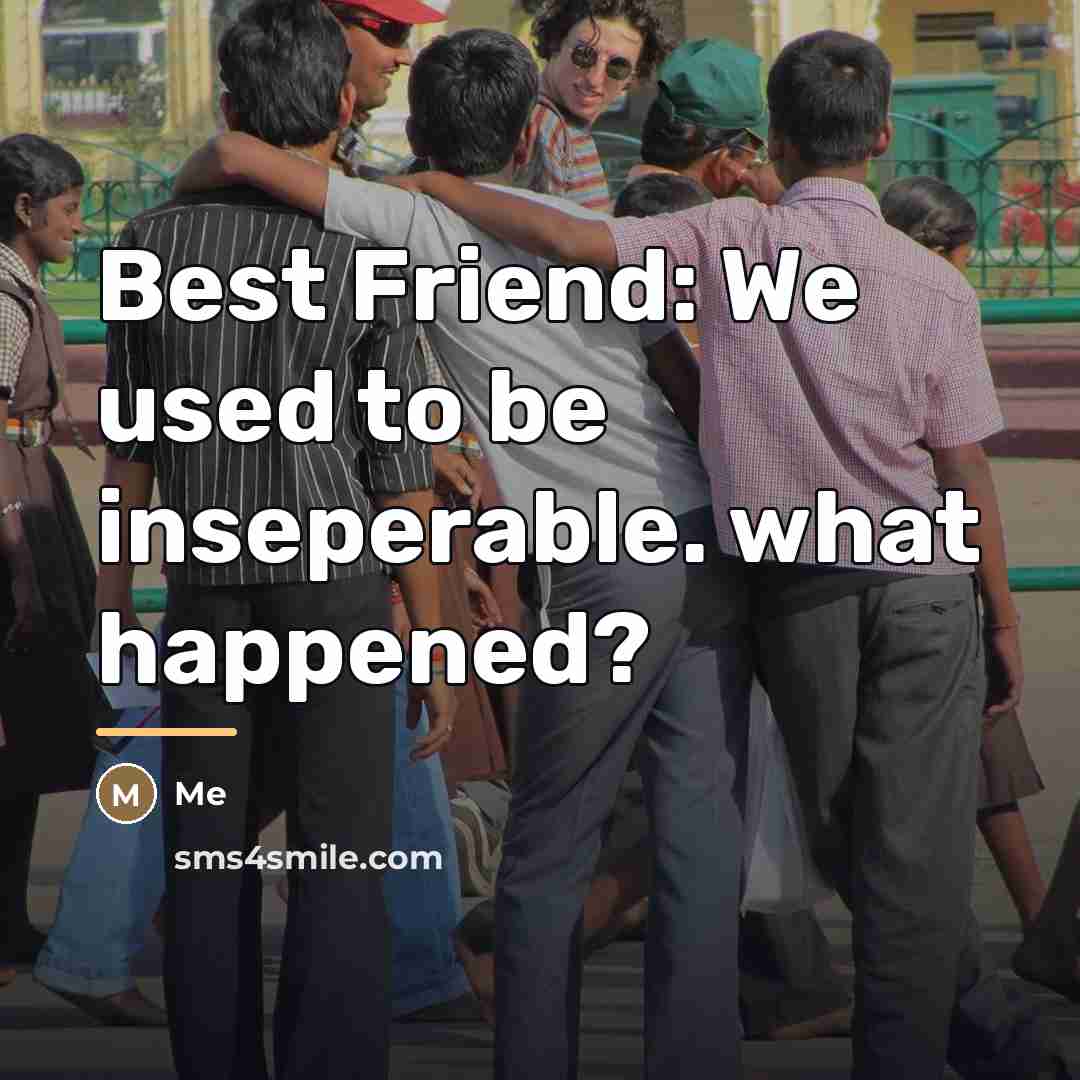 “Best Friend: We used to be inseperable. what happened?…” quote by Me