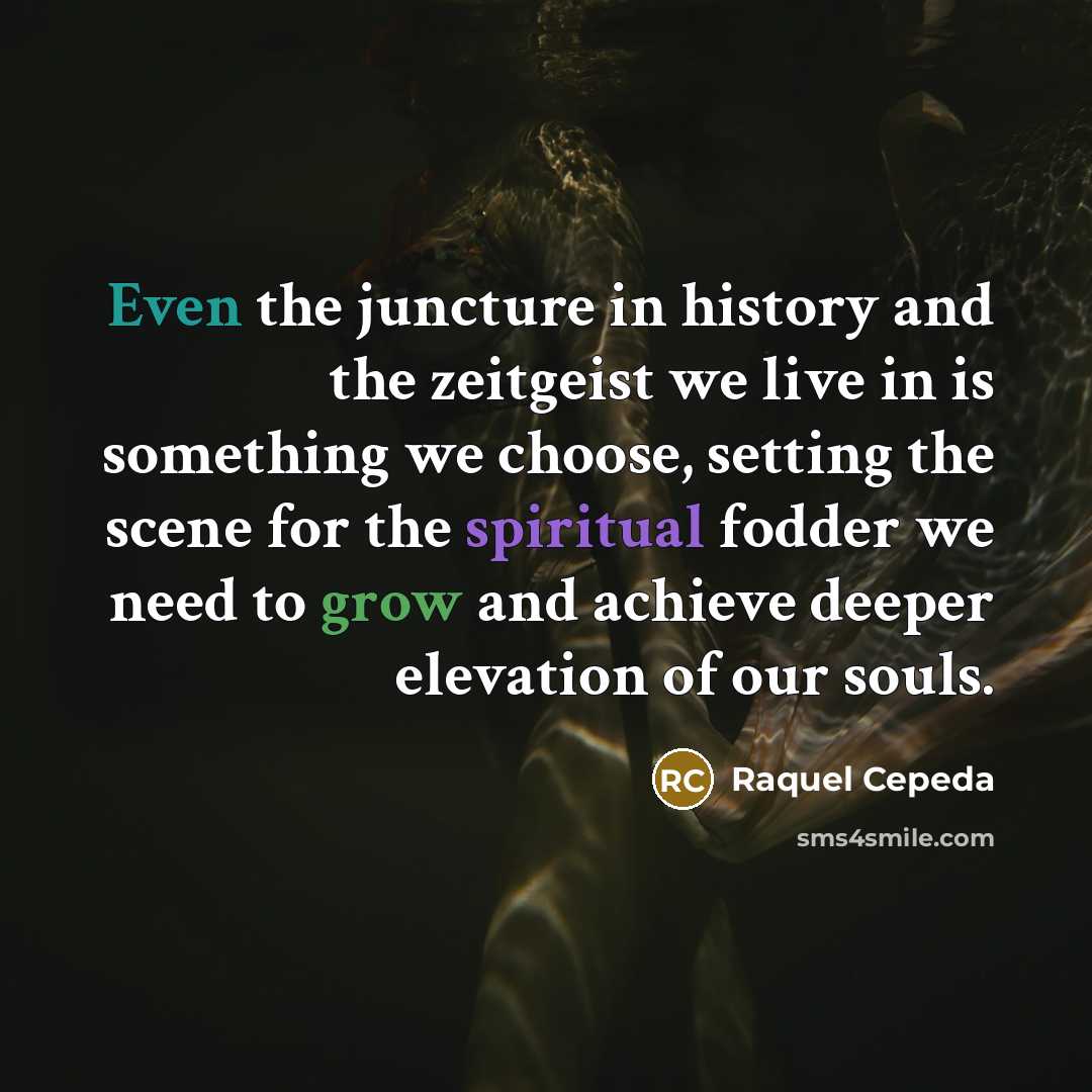 “Even the juncture in history and the zeitgeist we live…” quote by Raquel Cepeda