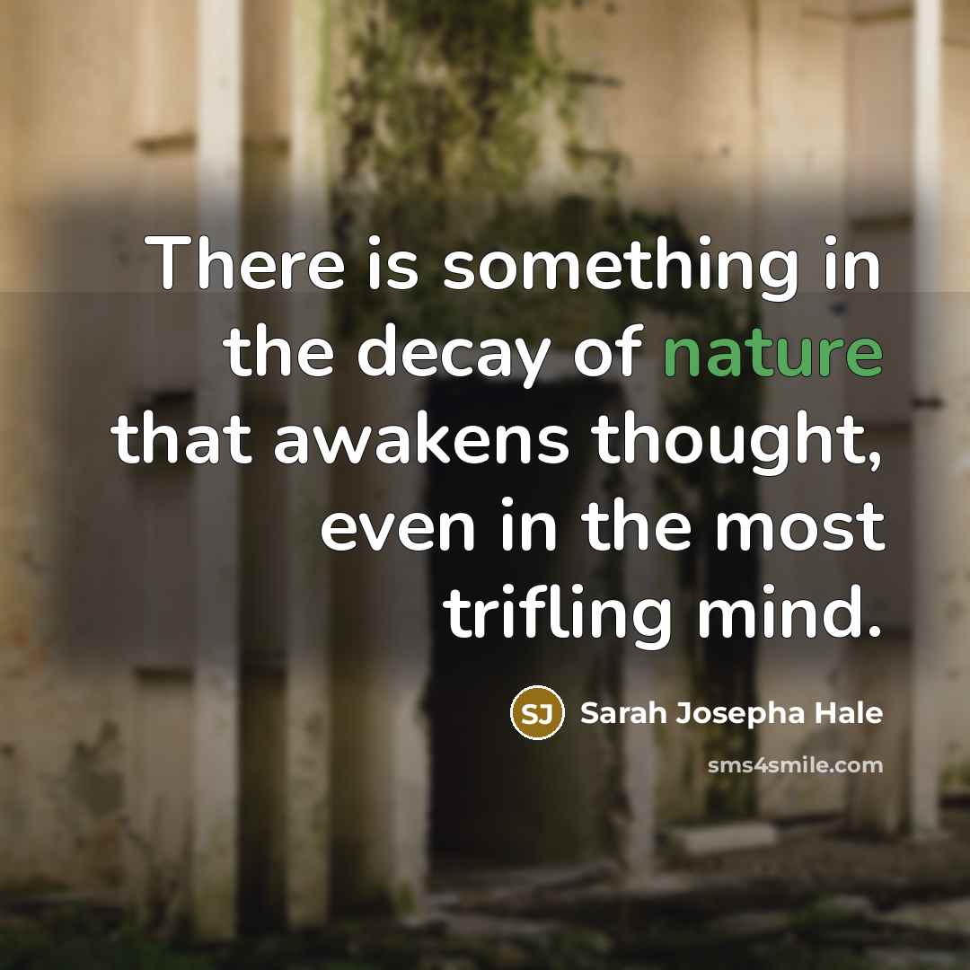 “There is something in the decay of nature that awakens…” quote by Sarah Josepha Hale
