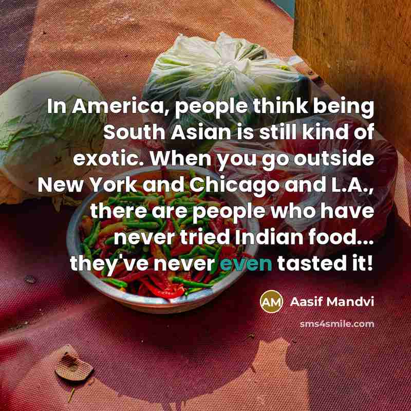 “In America, people think being South Asian is still kind…” quote by Aasif Mandvi