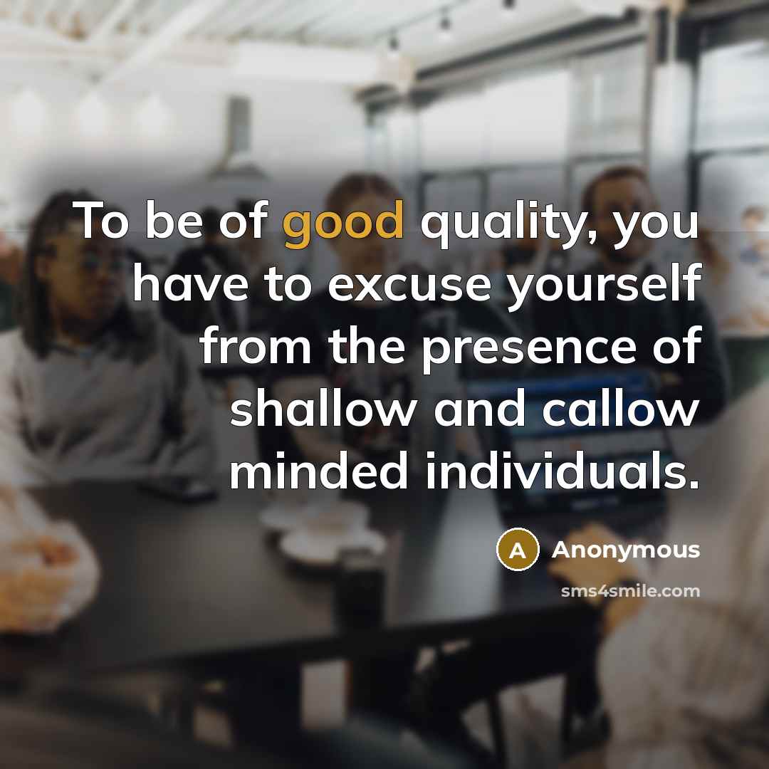 “To be of good quality, you have to excuse yourself…” quote by Anonymous