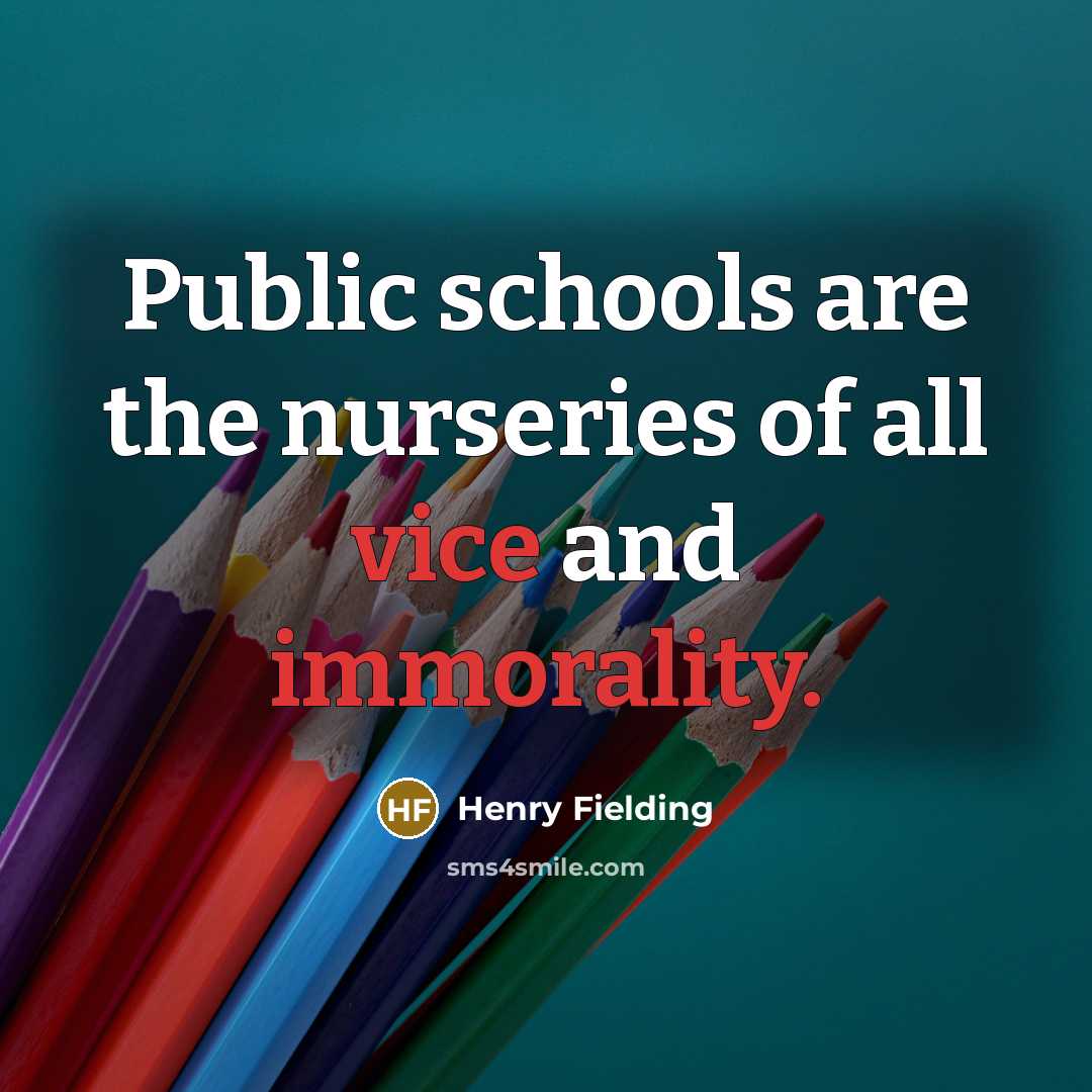 “Public schools are the nurseries of all vice and immorality.…” quote by Henry Fielding