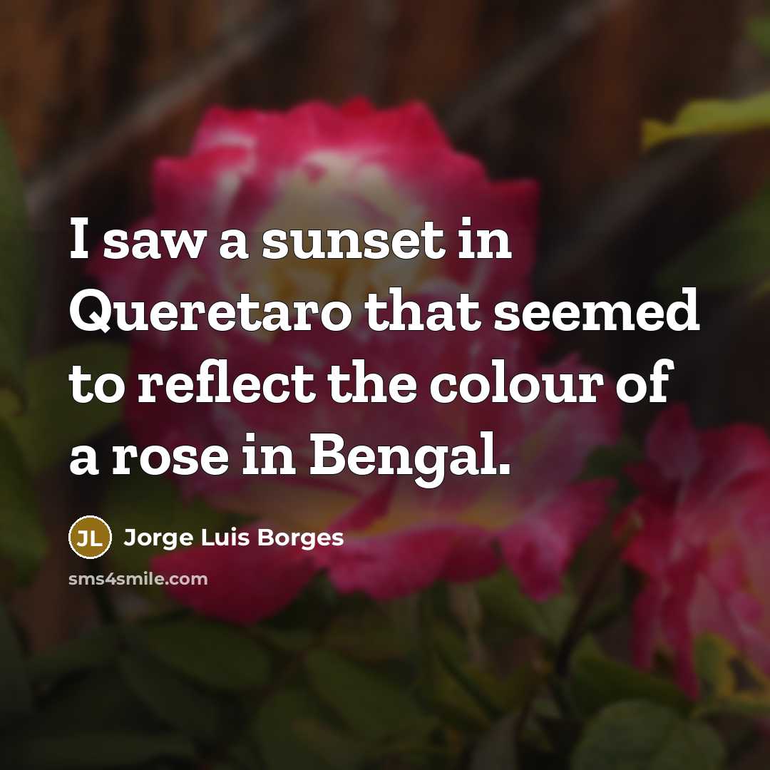 “I saw a sunset in Queretaro that seemed to reflect…” quote by Jorge Luis Borges