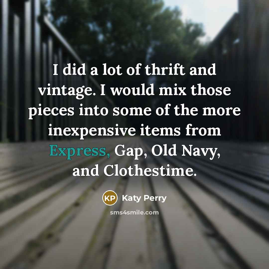 “I did a lot of thrift and vintage. I would…” quote by Katy Perry