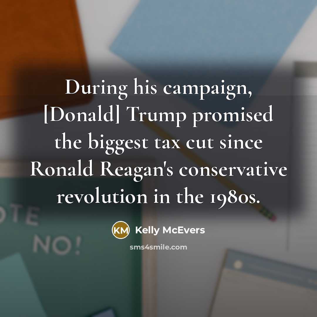 “During his campaign, [Donald] Trump promised the biggest tax cut…” quote by Kelly McEvers