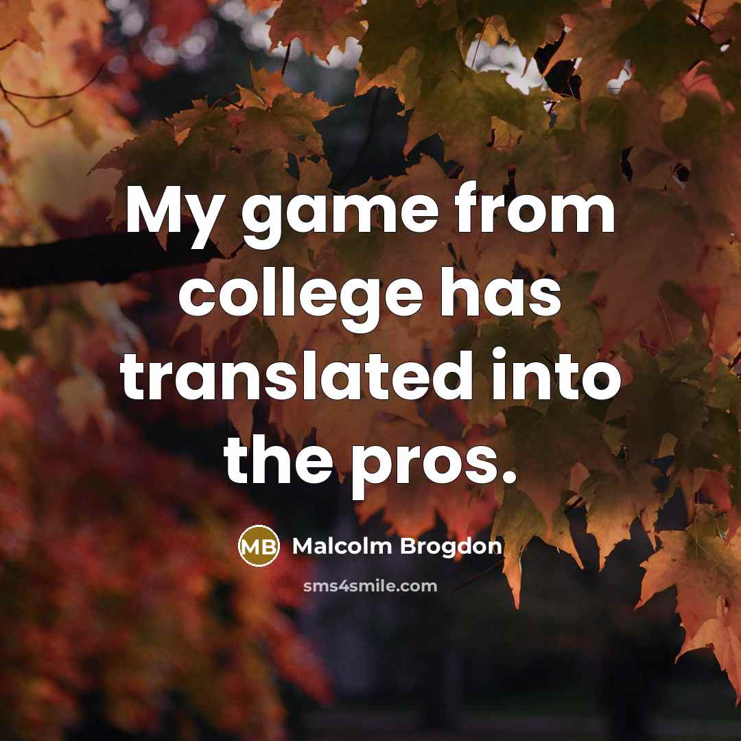 “My game from college has translated into the pros.…” quote by Malcolm Brogdon