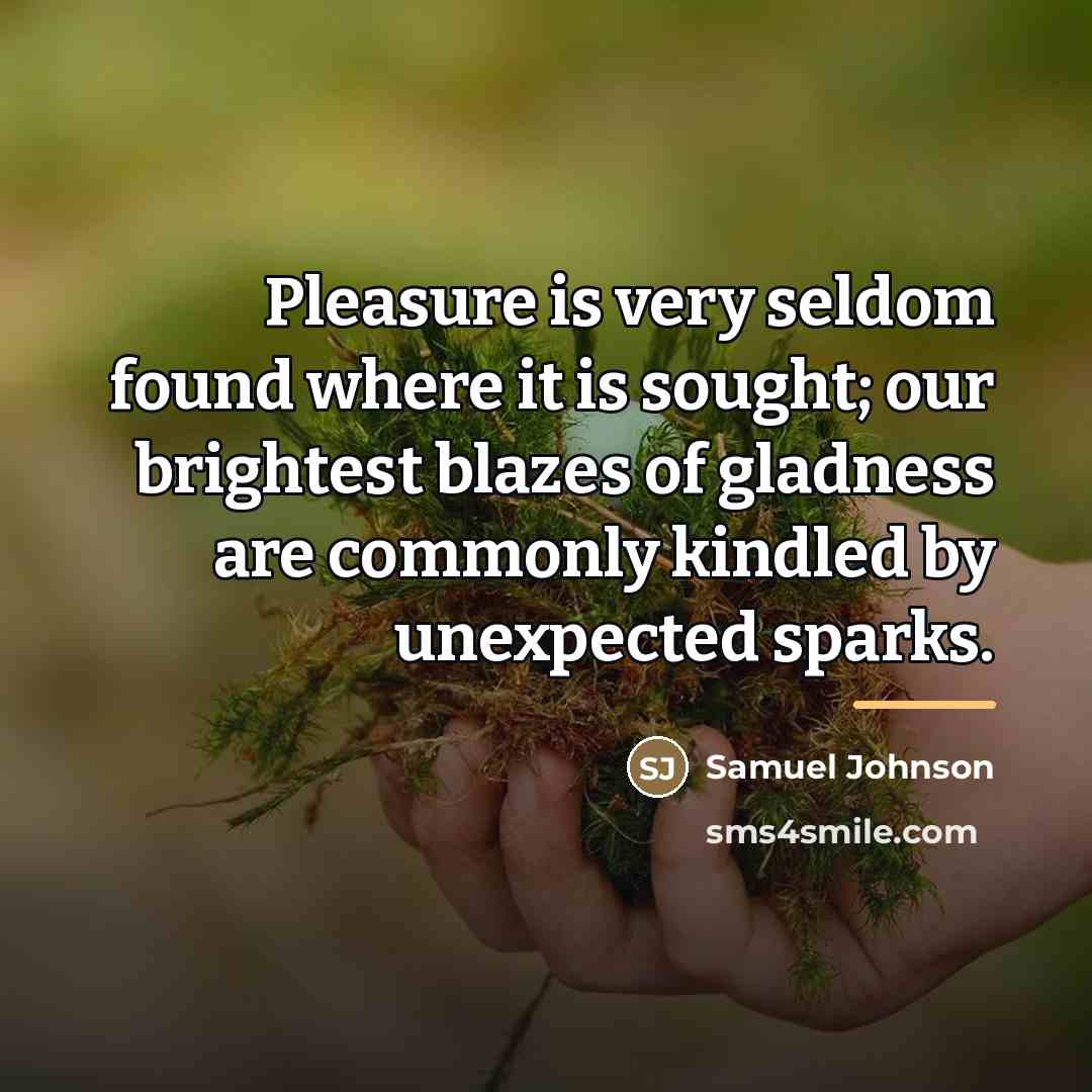 “Pleasure is very seldom found where it is sought; our…” quote by Samuel Johnson