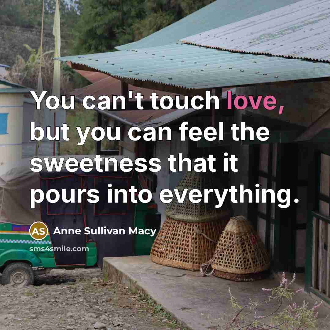 “You can't touch love, but you can feel the sweetness…” quote by Anne Sullivan Macy