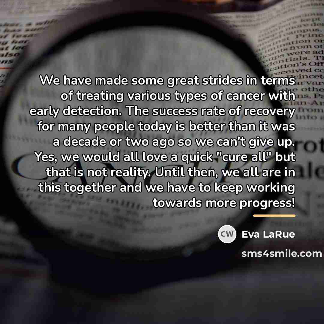 “We have made some great strides in terms of treating…” quote by Eva LaRue