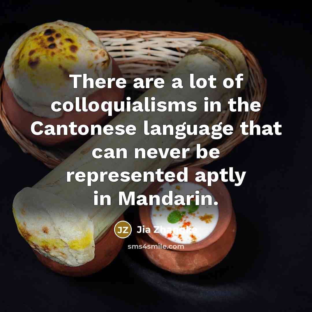 “There are a lot of colloquialisms in the Cantonese language that can never be represented aptly in Mandarin.” quote by Jia Zhangke
