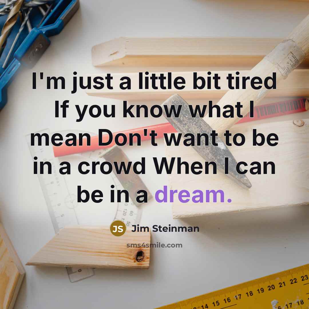 “I'm just a little bit tired If you know what…” quote by Jim Steinman