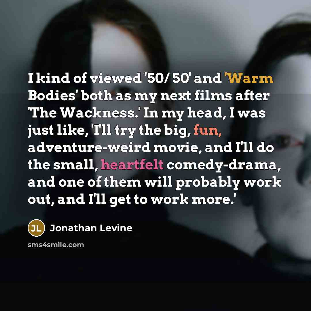 “I kind of viewed '50/ 50' and 'Warm Bodies' both…” quote by Jonathan Levine