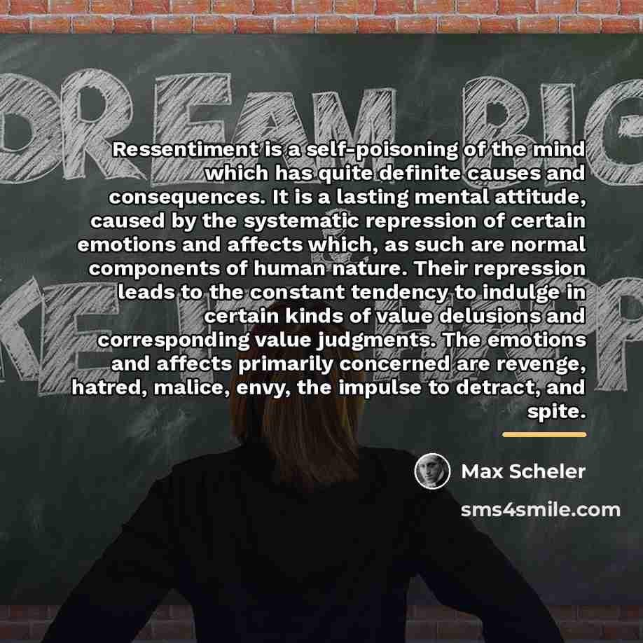 “Ressentiment is a self-poisoning of the mind which has quite…” quote by Max Scheler