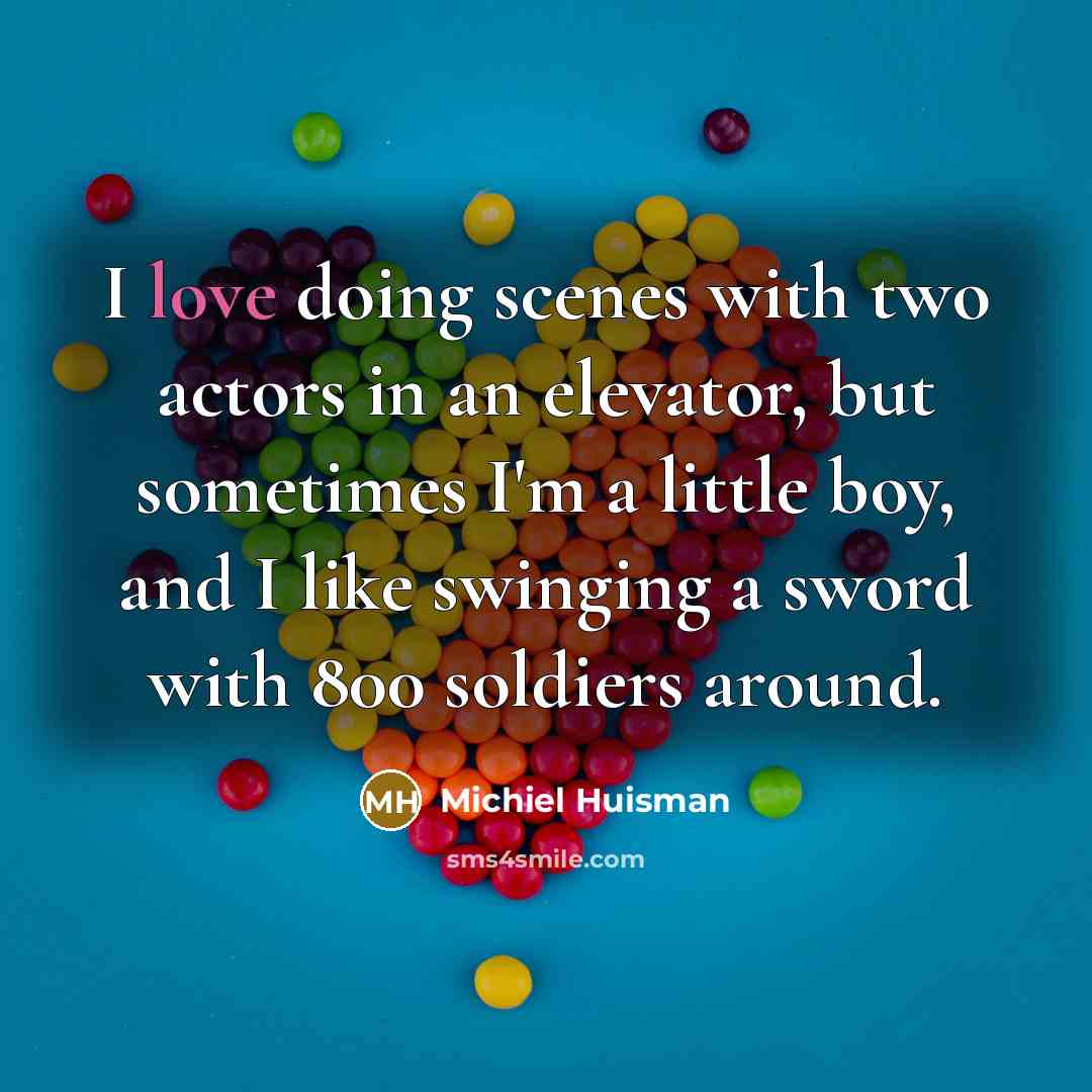 “I love doing scenes with two actors in an elevator,…” quote by Michiel Huisman