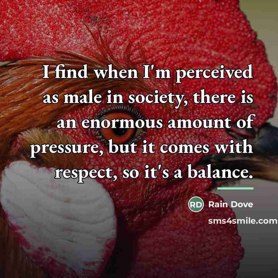 “I find when I'm perceived as male in society, there…” quote by Rain Dove