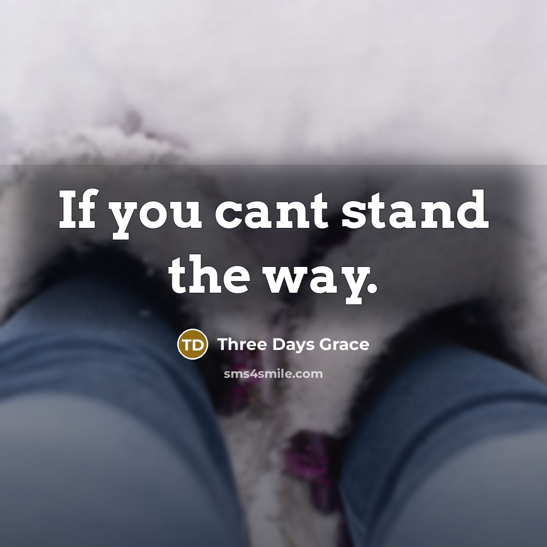 “If you cant stand the way.” quote by Three Days Grace