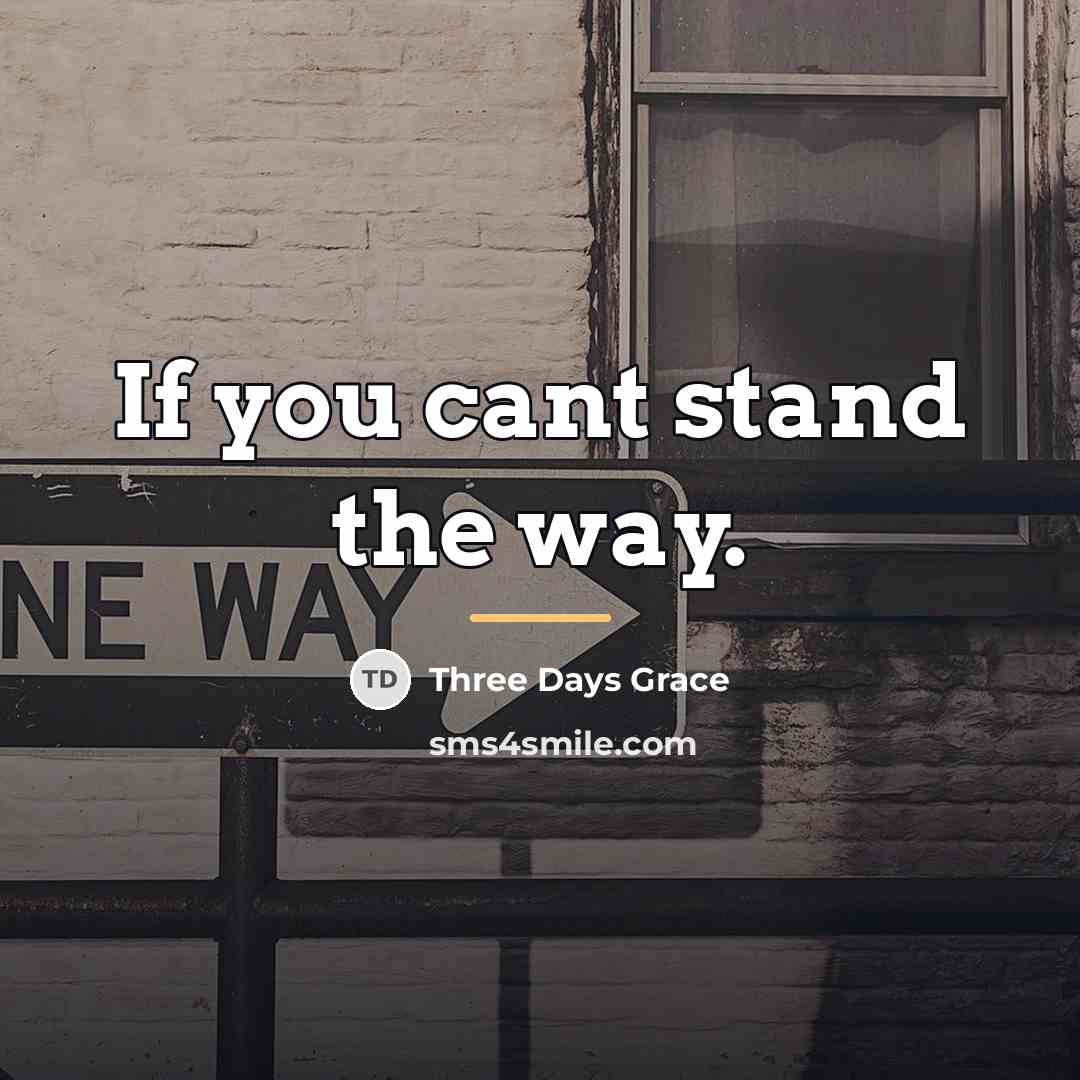 “If you cant stand the way.…” quote by Three Days Grace