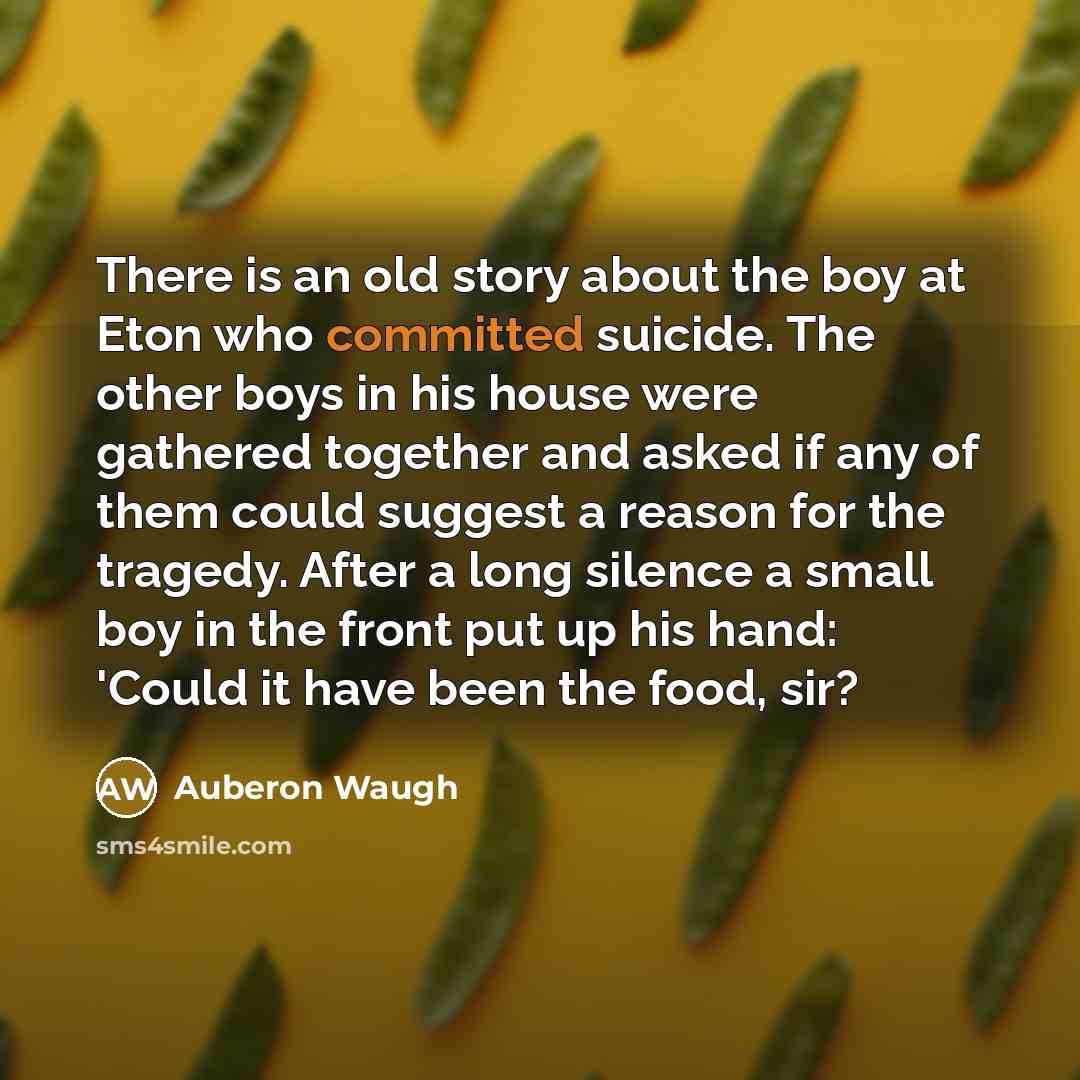 “There is an old story about the boy at Eton…” quote by Auberon Waugh