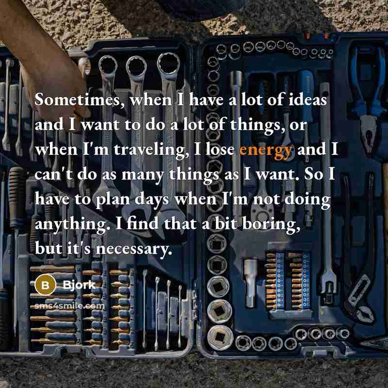 “Sometimes, when I have a lot of ideas and I…” quote by Bjork